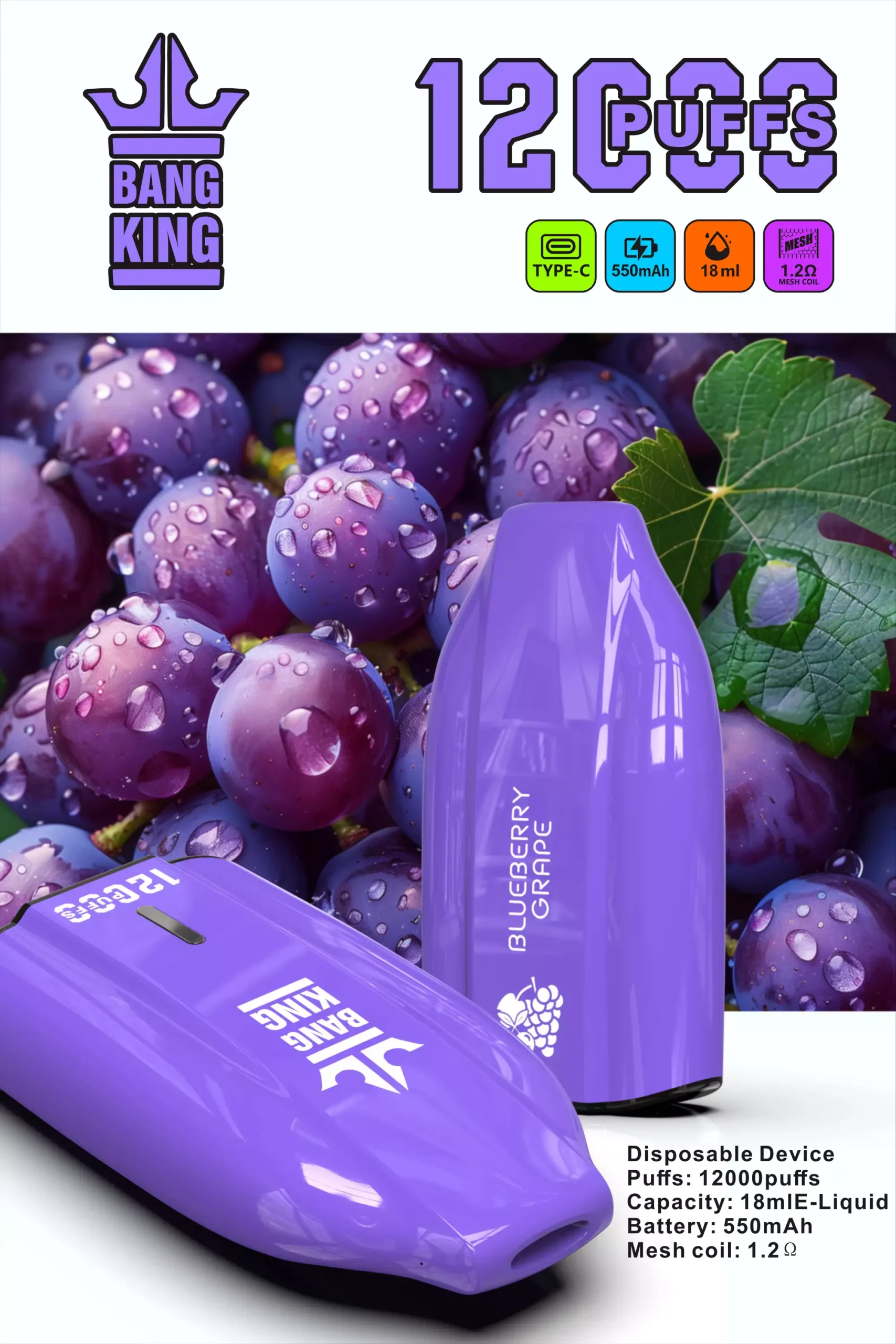 BANGKING-BK12-DSK029-12000-Puffs-Disposable-Vapes-0-2-3-5-Nicotine-Strength-Options-Professional-Disposable-Vape-Distributor-12-scaled Bang king 12000 PUFFS Disposable vape - Image 1