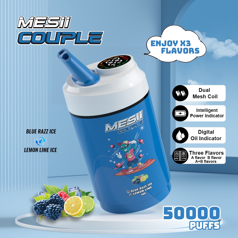 Mesii-Couple-50K_Blue-Razz-Ice-Lemon-Lime-Ice MESII Couple 50K Disposable vape - Image 1