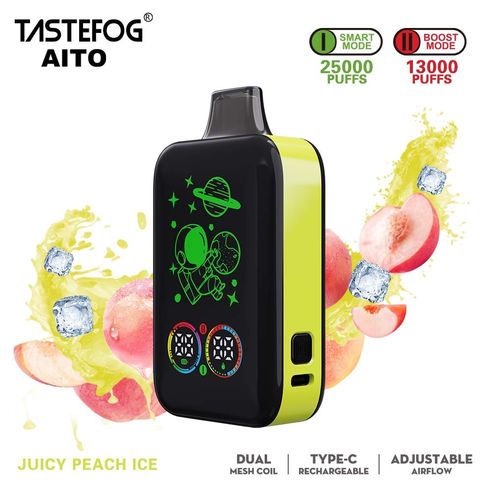 AITO-T11Juicy-Peach-Ice-11 Tastefog AITO 25000 Puffs Disposable Vape - Image 1