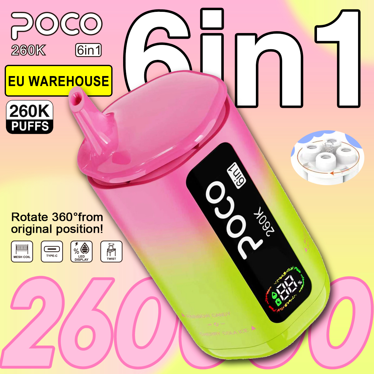 主图 POCO 6 IN 1 260K Disposable vape - Image 1